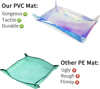 Repotting Mat for Indoor Plants Iridescent Plant Potting Mat Waterproof Potting Repotting Tray Gardening Gifts Mat Cactus Succulent,Orchid Potting Soil Mix Mess Control, 25.6" Garden Tool, Pots Mat