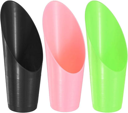 3-Pack Bonsai Soil Scoops, Plastic Garden Soil Scoops Bucket Shovel Potting Scoopers for Transplanting/Flower/Plant Succulent, Colorful Small Gardening Tools [Green, Pink, Black]
