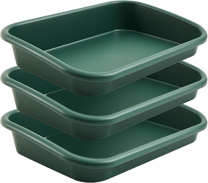 Vesici 3 Pcs Potting Trays Garden Large Plant Trays Plastic 23.3 x 16.5 x 4.3 Inches for Seeding, Mixing, Growing and Pot Storage for Succulent, Cactus Etc