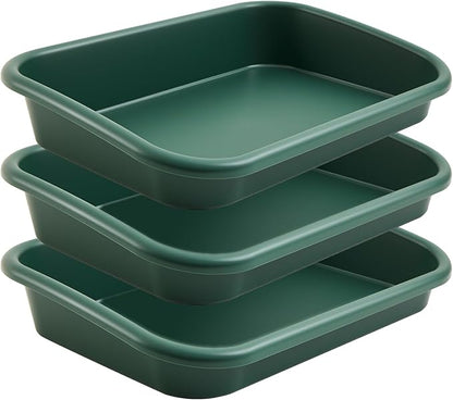 Vesici 3 Pcs Potting Trays Garden Large Plant Trays Plastic 23.3 x 16.5 x 4.3 Inches for Seeding, Mixing, Growing and Pot Storage for Succulent, Cactus Etc