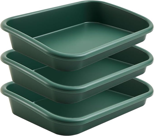 Vesici 3 Pcs Potting Trays Garden Large Plant Trays Plastic 23.3 x 16.5 x 4.3 Inches for Seeding, Mixing, Growing and Pot Storage for Succulent, Cactus Etc