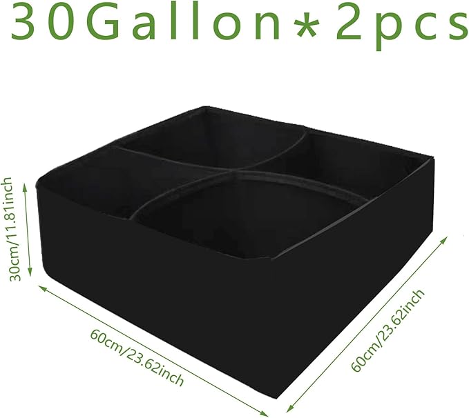 2Packs 30 Gallon Breathable & Durable Fabric Grow Bags - 2x2FT Heavy Duty Nonwoven Fabric Pots for Indoor Outdoor Vegetable and Flower, Perfect for Spring and Summer Gardening