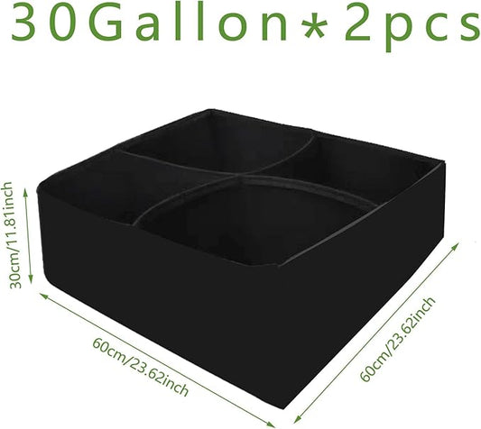 2Packs 30 Gallon Breathable & Durable Fabric Grow Bags - 2x2FT Heavy Duty Nonwoven Fabric Pots for Indoor Outdoor Vegetable and Flower, Perfect for Spring and Summer Gardening