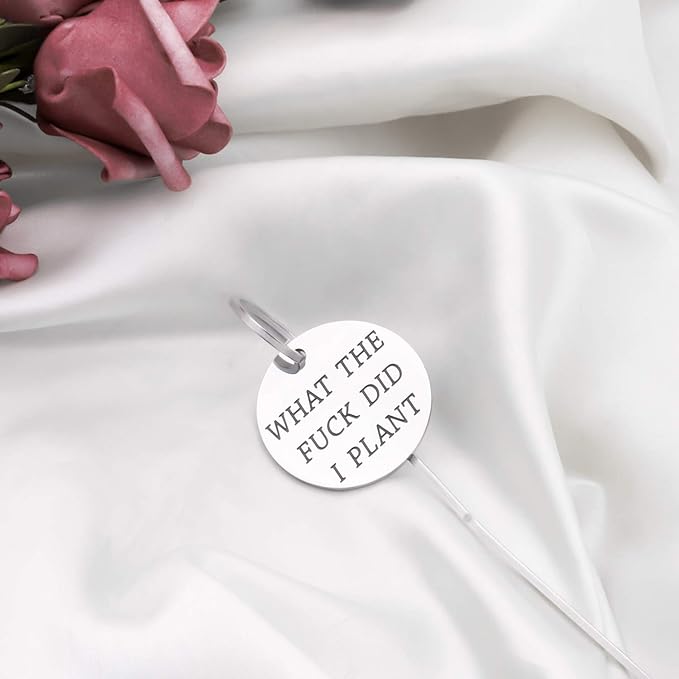Lywjyb Birdgot Plate Metal Plant Labels Garden Stake Tags Funny Plant Label Plant Lover Gift Florist Gift Gardening Gift Funny Plant Markers (What Fuck Plant Markers)
