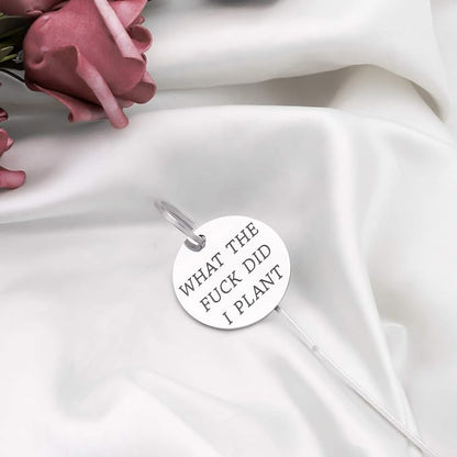 Lywjyb Birdgot Plate Metal Plant Labels Garden Stake Tags Funny Plant Label Plant Lover Gift Florist Gift Gardening Gift Funny Plant Markers (What Fuck Plant Markers)