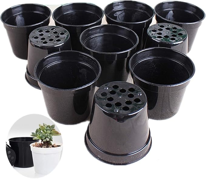 Round Succulents Plant Pots Drainage Hole, Set of 40 Mini Plant Pots 2.5" Wx2.25 H,Perfect for Plant Seeds,Seedling Nursery Transplanting Planter Container(Black)