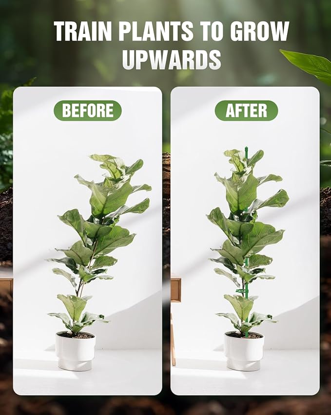 Joyhalo 16 Pack Plant Stakes for Indoor Plants, 12 Inch and 16 Inch Garden Stakes, Adjustable Plant Support Sticks for Tall Plants As Tomatoes Beans Orchid Vegetable