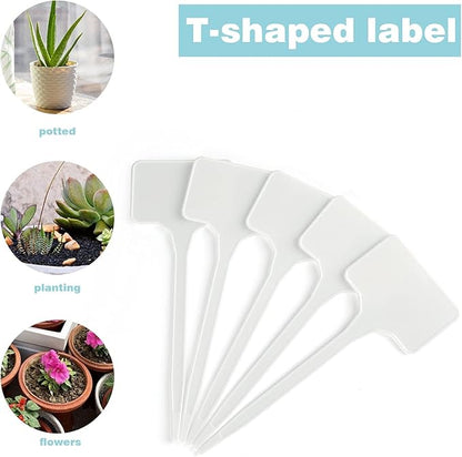 KINGLAKE 50 Pcs Thick Plastic Plant T-Type Tags 6" Large Nursery Garden Labels