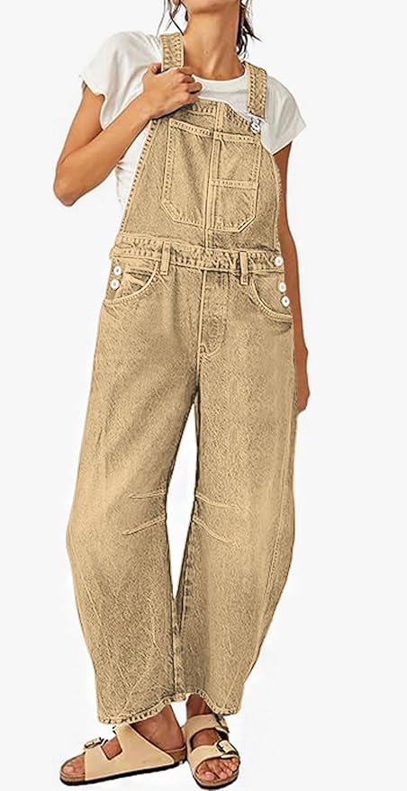 loveimgs Women Y2k Baggy Barrel Jeans Overalls Wide Leg Denim Pants Bib Overalls Jumpsuit Boyfriend Patchwork Jeans