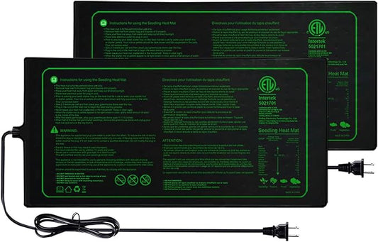 Upgrade Version 2PK Seedling Heat Mat with ETL Listed,Warm Hydroponic Heating Pad for Seed Starting,Indoor Gardening,Brewing and Greenhouses,Durable Waterproof Black Plant Heat Mat