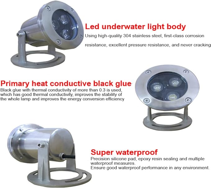 LED Pond Light with Remote Control, 6W Stainless Steel RGB Underwater Fountain Light with 12V Transformer, IP68 Waterproof Outdoor Submersible Landscape Lights for Waterfall Pond, Garden, Courtyard