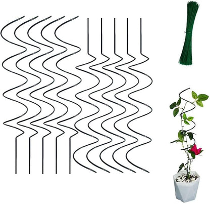 10 PCS Tomato Twist Stake, 2025 Premium Tomato Stakes and Supports, Metal Plant Support Garden Stakes, Spiral Plant Support for Potted Plants Tomato, Climbing Plant Stakes Tower Plant Supports