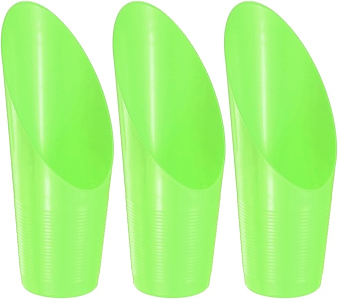 3-Pack Bonsai Soil Scoops, Plastic Garden Soil Scoops Bucket Shovel Potting Scoopers for Transplanting/Flower Planting/Plant Succulent, Colorful Small Gardening Tools [Green]