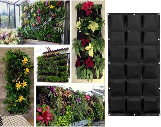Planter Garden Growing Bag Horizontal Wall Mount Planter Felt Garden Vertical Wall Hangers Pots Vertical Living Wall Planter Hanging Planters Plants Flowers Indoor Outdoor (2Pockets Green)