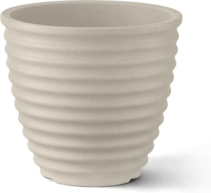 ARBORA 20" Ibiza Polyresin Indoor and Outdoor Planter with Classic Cream Finish - Durable, Weatherproof, Lightweight, Large Plant Pot for Patio, Garden, Deck, Entryway