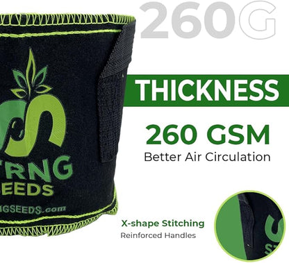Heavy Duty Grow Bags - 1 Gallon Fabric Pots with Woven Handles - Breathable and Durable Planter Bags for Vegetables, Flowers, and Herbs (10 Pack Bundle)