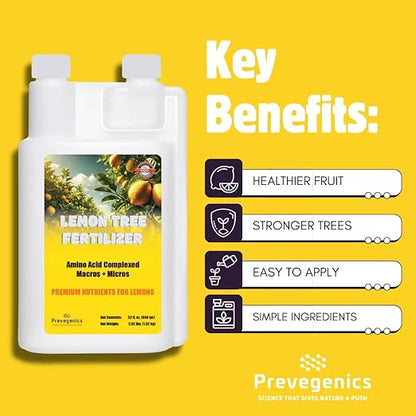 Lemon Tree Fertilizer | (32 fl. oz.) | Easy to Use Liquid Fertilizer for Lemons and Citrus Trees | Liquid Plant Food | Contains Amino Acid Complexed Macronutrients & Micronutrients