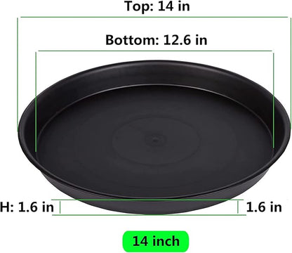 4 Pack 14Inch Plant Saucer Plastic Plant Saucer Drip Trays Plant Saucers for Indoors Outdoor Plant (14 inch 4Pack)