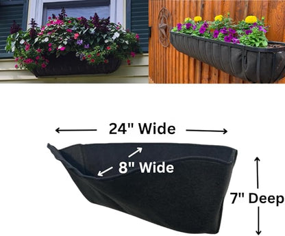 24 Inch Fabric Trough Coco Liner Replacement for Window Basket Flower Planter - 24" Coconut Coco Fiber Alternative for Hanging Basket Planters. Use 3+ Seasons - Made in The USA!