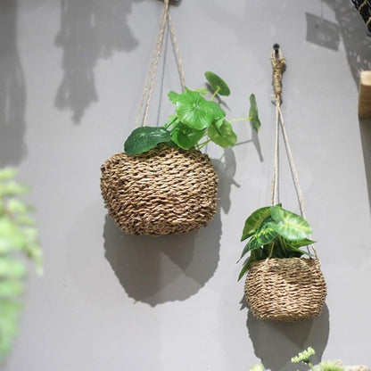 DOITOOL Mini Storage Basket for Plants Twisted Cord Design for Home Versatile Storage Blanket for Clothes and Accessories for Family Hotel and Restaurant