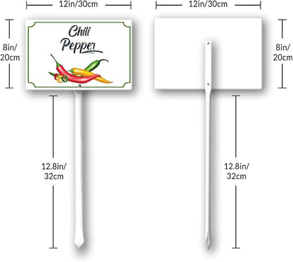 Boylee Vegetable Signs With Stake Hot Chili Peppe Garden Signs For Vegetables Herb Garden Signs Garden Name Stakes For Plants 8x12inch Outdoor Indoor Herbs Flowers Potted Plants