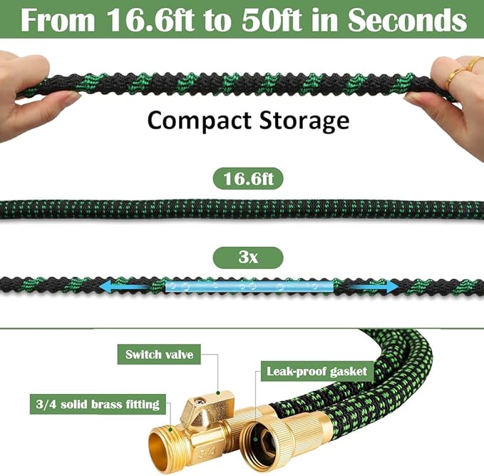 5 Gallon Nursery Pots (20-Pack) + 50ft Garden Hose with Spray Nozzle 2P + 3-in-1 Soil Tester 2P for Moisture/Light/pH | All-in-One Gardening Kit for Indoor/Outdoor Plants