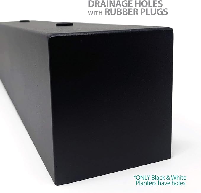 Buhbo Modern Black Trough Rectangular Planter - 32 in, Steel, Indoor Use, Contemporary Design, Succulents & Small Plants