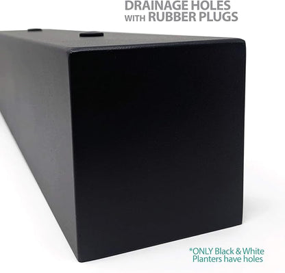 Buhbo Modern Black Trough Rectangular Planter - 32 in, Steel, Indoor Use, Contemporary Design, Succulents & Small Plants