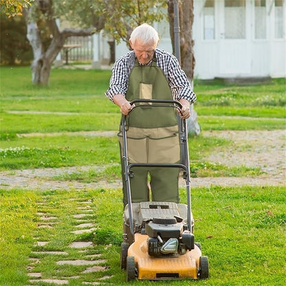 Garden apron,Apron Man,Harvest Apron with Pockets,Waterproof,Adjustable,Reinforced Knees for Mow Grass and Lawn Mowing