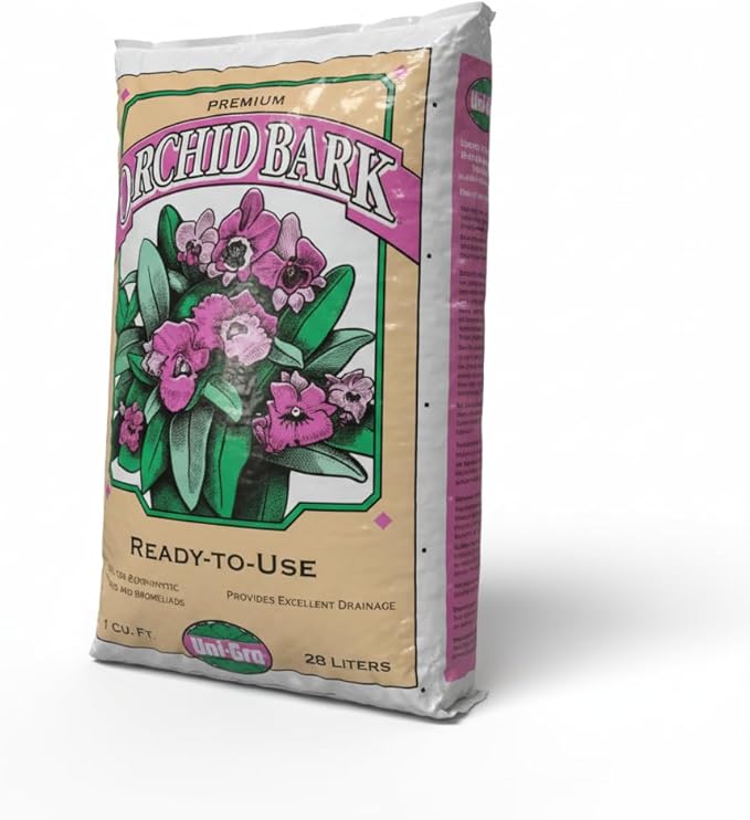 Uni-GRO Orchid Bark, Premium Fir Bark Mix, 1 Cubic Foot (28L) (29 qts), Medium Grade for Orchids and Tropical Plants