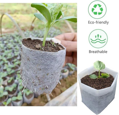 Belit 200Pcs Nursery Growing Bags,Non-Woven Fabric Seedlings Grow Bag for High Seedling Survival Rate,Plant Bags for Planting,Garden Seed Starters Pouch Small（4.2"x4.2"）