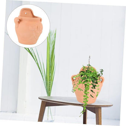 DOITOOL 1PCS Hanging Planters for Outdoor Plants Pottery, Unique Pottery Hanging Outdoor Planter Wall Mounted Planters for Indoor Plants, Flowers