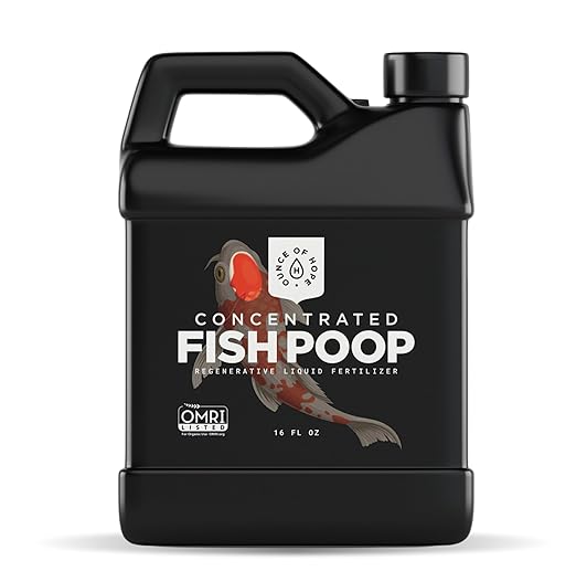 OMRI Listed Organic Concentrated Fish Poop - Liquid Fertilizer for Vegetable Gardens, Indoor Plant Food for Houseplants, Hydroponic Nutrients, Soil Amendment (16 Oz - Makes 16 Gallons)
