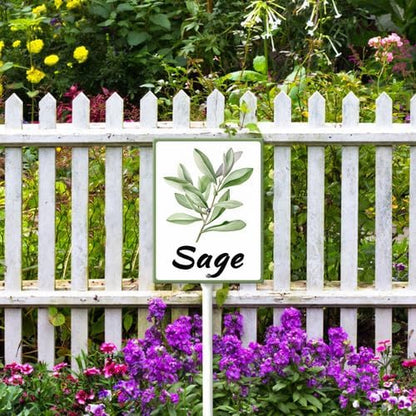 FemiaD Plant Label Signs Planted Herb Garden Markers Waterproof Aluminum Plant Stake Tags Sage Sign for Nursery Indoor Outdoor Garden Decoration