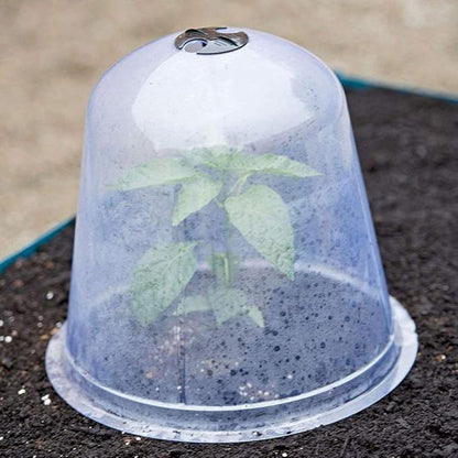 2pcs Plant Dome Garden Cloche Dome Plant Bell Protector Cover Plastic Protector Mini Insulation Cover Plastic Mini Greenhouse Clear