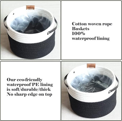 Indoor Hanging Flower Pot Basket,Party Wedding Home Garden Hanging Planter, Waterproof Lining Hydroponic Plant Pot-Black