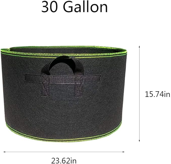 Segreto 30 Gallon Grow Bags Heavy Duty Thickened Aeration Nonwoven Fabric Flower Pots Plant Container with Handles for Garden