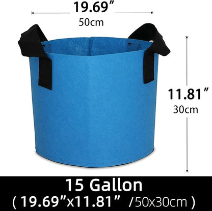 Grow Bags,Growing Pot Bags Garden Grow Bag Indoor Outdoor Fabric Aeration Plant Pot Container Flower Vegetable Pouch (Sky Blue,15Gallon)