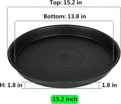 4 Pack 15 Inch Plant Saucer Plastic Plant Saucer Drip Trays Plant Saucers for Indoors Outdoor Plant (15 inch 4Pack)