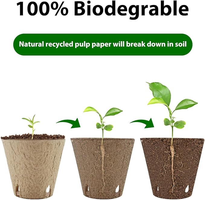 3.15 Inch Seedling Peat Pots, Biodegradable Seed Starters with Drainage Holes for Indoor Outdoor Plant Growing (50 Pack)