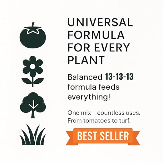Gardenera 13-13-13 Slow Release Granular Fertilizer – All Purpose Plant Food 13 13 13 for Outdoor Grass, Vegetables, Roses, Flowers, Shrubs, Trees. Lawns, Gardens, Potted Plants (2 Quarts)