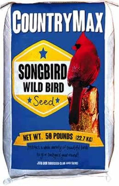 CountryMax Songbird Wild Bird Seed Mix 50lbs - Premium Bird Food Blend for Outside Feeders, Large Bulk Bag of Wild Bird Feed