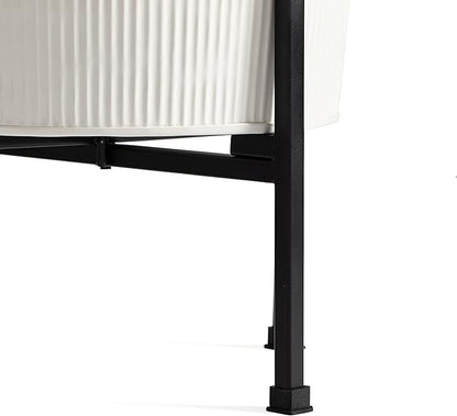 Metal Planters with Stand - Set of 2, White (PL-WHT-SET-3003)