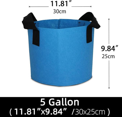 Grow Bags,Growing Pot Bags Garden Grow Bag Indoor Outdoor Fabric Aeration Plant Pot Container Flower Vegetable Pouch (Sky Blue,5 Gallon)
