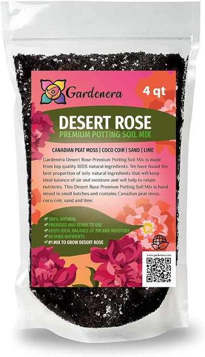 Premium Organic Desert Rose Mix by Gardenera - Elevate Your Adenium Cultivation - 4 QUARTS