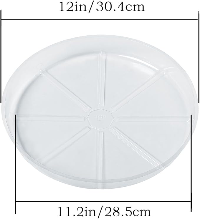 Idyllize 10 Piece of 12 inch Clear Plastic Plant Saucer Drip Trays for pots (12")