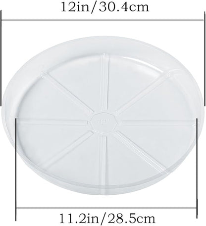 Idyllize 10 Piece of 12 inch Clear Plastic Plant Saucer Drip Trays for pots (12")