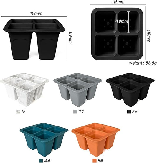 Seed Starter Trays, 5 Pack 4 Cells Seed Starter Kit, Silicone Plant Germination Trays Gardening Starter Kit, Reusable Seed Starter Tray for Plant Germination, Seeds Growing
