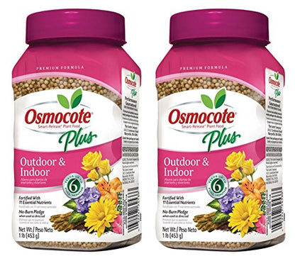 Osmocote Plus Outdoor and Indoor Smart-Release Plant Food, 1-Pound (Plant Fertilizer) - Pack of 2