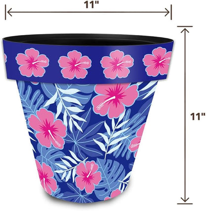 Briarwood Lane Pink and Blue Tropical Medium Planter